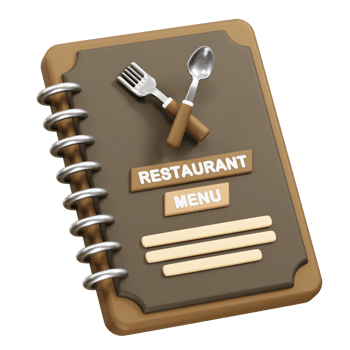Restaurant Menu icon 3d rendering illustration png