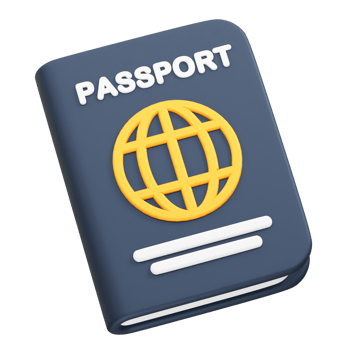 Passport with a globe icon 3d Passport icon 3d rendering illustration png
