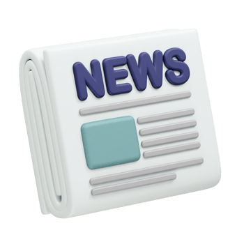 3D render of a rolled up newspaper icon illustration News paper icon 3d render png