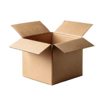 Open cardboard box isolated png