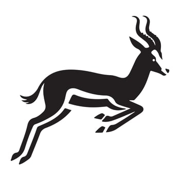 Silhouette of a Springbok in Motion.. vector