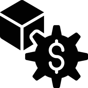 Production Cost, Product Management, Cost Solid Glyph Icon vector