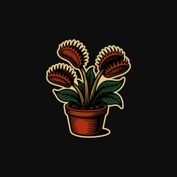 Carnivore plant venus flytrap vector