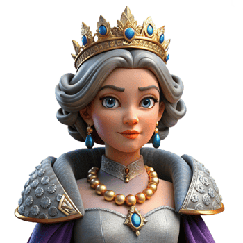 alluring abstract Portrait of a regal queen with an elaborate jeweled headdress and a velvet gown, her expression stoic and powerful, lit by a single spotlight masterfully captured png