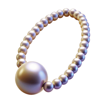 joyful splendiA single pearl necklace with iridescent sheen, knottesilk thread, soft lighting, isolateon transparent background,high-resolution product photography detailed png