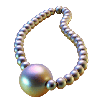 melancholic extraordinary A single pearl necklace with iridescent sheen, knottesilk thread, soft lighting, isolateon transparent background,high-resolution product photography professional png