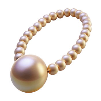 intense mesmerizing A single pearl necklace with iridescent sheen, knottesilk thread, soft lighting, isolateon transparent background,high-resolution product photography crisp png