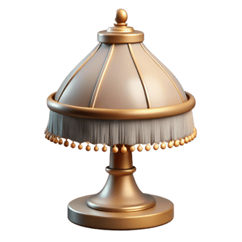 fascinating ethereal art deco Vintage glass lamp with a fringeshade, soft lighting, studio photography, isolateon transparent background,high-resolution product photography 4K png