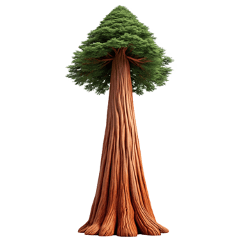 distinguished modern A giant sequoia tree reaching towards the sky. Imposing scale, detailed bark texture impeccable png