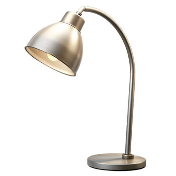 exquisite standout Modern floor lamp, brushenickel finish, adjustable arc arm, white lampshade, soft lighting, side view, isolateon transparent background,high-resolution product photography png