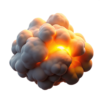 dazzling coveted A cloud of iridescent smoke, lit from below by a fiery orange light. Abstract photography style png