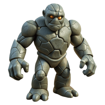 beautiful dynamic gothic An ancient golem awakening, cracked stone texture, dramatic lighting, dark fantasy style museum quality png