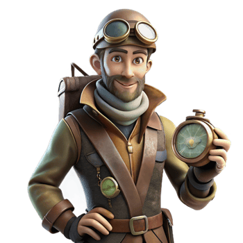 impressive exemplary A lone steampunk explorer in a leather aviator jacket and goggles, holding a complex compass, amidst swirling fog, dramatic chiaroscuro lighting, digital painting style png