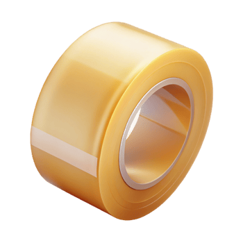 gorgeous notable A roll of clear packing tape, partially unrolled, glossy finish, soft lighting, isolateon transparent background,high-resolution product photography png