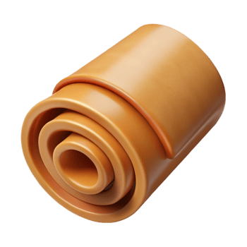 distinctive creative A roll of brown packing paper, partially unrolled, texturesurface, soft lighting, with transparent background,high-resolution product photography original png