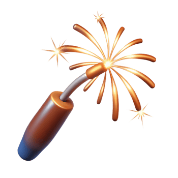 breathtaking dynamic classic Trail of sparks from a firework, dramatic lighting, side view, isolateon transparent background,high-resolution product photography luxury png