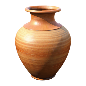 captivating exceptional Large floor vase, textureceramic, earthy tones, soft lighting, front view, isolateon transparent background,high-resolution product photography png