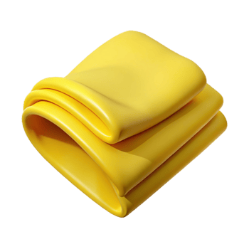 wonderful standout Microfiber cleaning cloth, bright yellow, folded, studio lighting, front view, isolateon transparent background,high-resolution product photography png