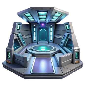 distinctive bohemian A futuristic spaceship interior, glowing panels and displays, sleek and minimalist style, cinematic lighting authentic png