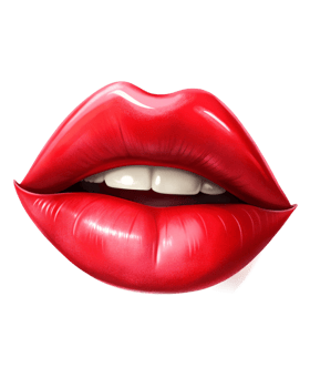 Red Lips Stamp Design for Transparent Background png