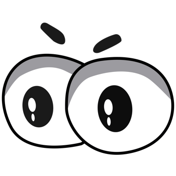 Cute Stylized Cartoon Eyes Graphic. funny eyes. design illustrations. png