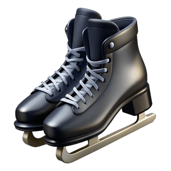 rare futuristic Pair of black ice skates, sharp blades, laceup, studio lighting, side view, minimalist style, isolateon transparent background,high-resolution product photography original png