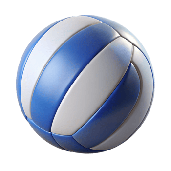 dreamy gorgeous Volleyball, white anblue panels, texturesurface, studio lighting, minimalist style, isolateon transparent background,high-resolution product photography genuine png