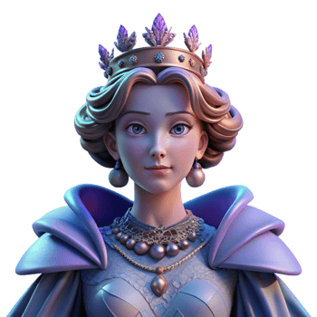 picturesque abstract Portrait of a majestic queen with an elaborate crown and flowing gown, illuminated by dramatic chiaroscuro lighting, rendered in the style of a Baroque painting expertly shot png