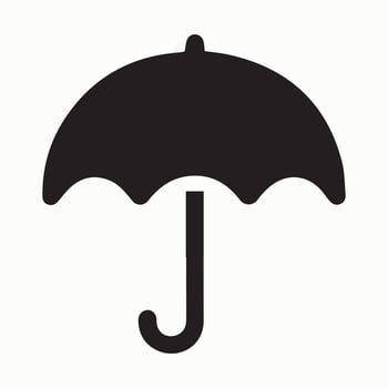 Umbrella Icon Set in Black Silhouette vector