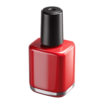 alluring harmonious futuristic A single, vibrant renail polish bottle with a glossy black cap, studio lighting, front view, isolateon transparent background,high-resolution product photography genuine png