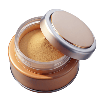 celebratenordic A container of loose setting powder, with a sifter lid, soft lighting, top-down view, isolateon transparent background,high-resolution product photography exclusive png