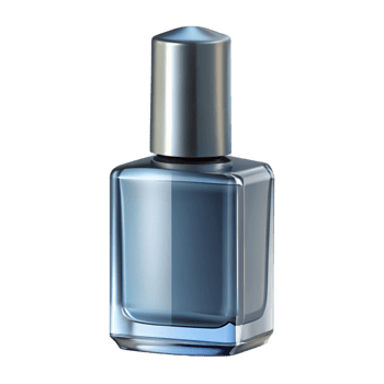 iconic mid-century A bottle of clear nail polish, glossy finish, soft lighting, front view, isolateon transparent background,high-resolution product photography expertly shot png