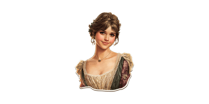 Young Woman In Renaissance-Inspired Attire. Historical Fashion And Artistic Portrait Isolated On Transparent Background png