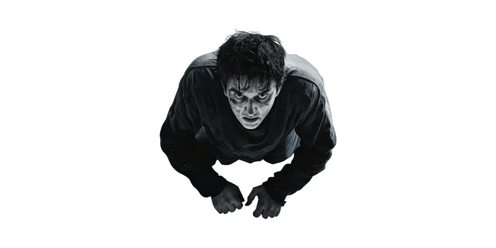 Creepy Zombie Character In Dark Clothing. Horror And Halloween Theme Isolated On Transparent Background png