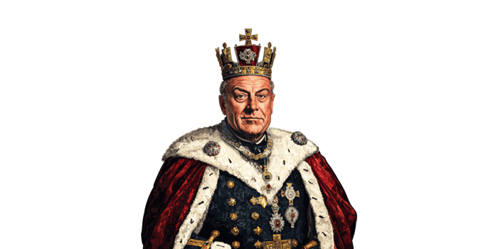 Royal Portrait Of A King In Regal Attire. Symbol Of Monarchy And Authority Isolated On Transparent Background png