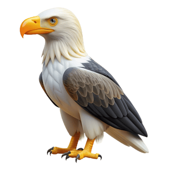 serene bolurban Steller's sea eagle, large yellow beak, white shoulders, texturefeathers, dramatic lighting, side view, isolateon transparent background,high-resolution product photography ultra HD png