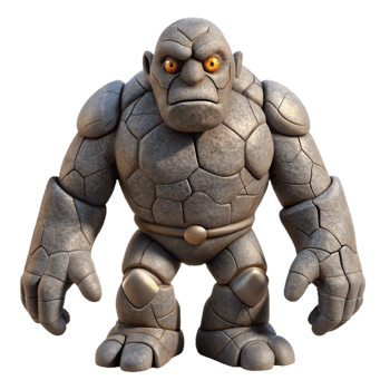 melancholic stunning An ancient golem awakening, cracked stone texture, dramatic lighting, dark fantasy style flawless png