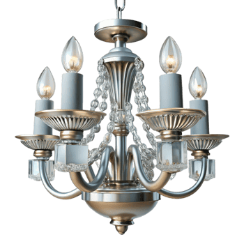 ethereal beautiful Crystal chandelier, multiple arms, sparkling crystals, dramatic lighting, bottom view, isolateon transparent background,high-resolution product photography ultra HD png