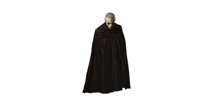 Vampire Character In Dark Cloak. Gothic Horror And Supernatural Theme Isolated On Transparent Background png