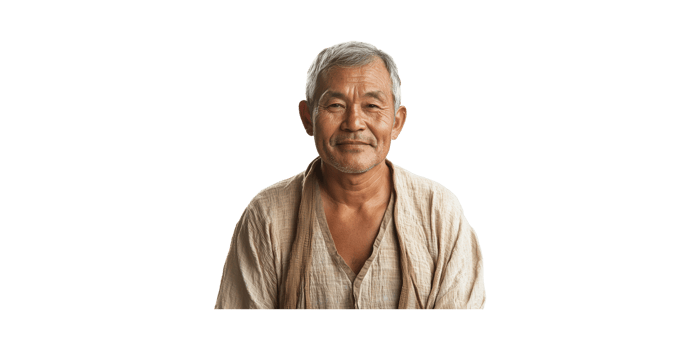 Elderly Man In Traditional Clothing. Wisdom And Cultural Heritage Isolated On Transparent Background png