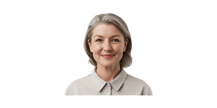 Smiling Mature Woman In Shirt. Confidence And Wisdom In Aging Portrait Isolated On Transparent Background png