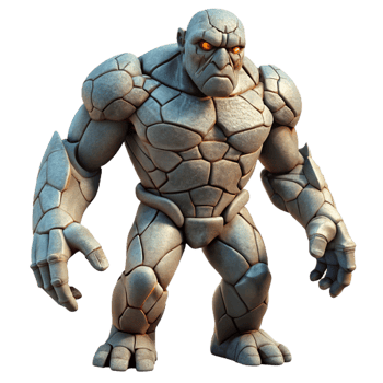 fascinating futuristic An ancient golem awakening, cracked stone texture, dramatic lighting, dark fantasy style genuine png
