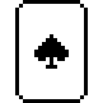 8 bit poker card. Poker playing card pixel art style. Pixelated icon png