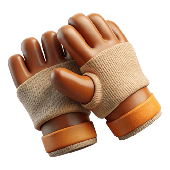 breathtaking joyful creative Pair of fingerless gloves with leather accents, knittetexture, soft lighting, top-down view, with transparent background,high-resolution product photography studio quality png