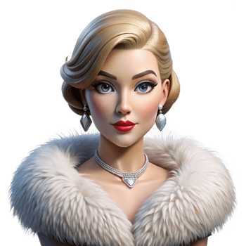 alluring tranquil traditional Portrait of a glamorous Hollywood starlet with diamond earrings and a fur stole, her expression alluring and mysterious, lit by the flash of paparazzi cameras flawless png
