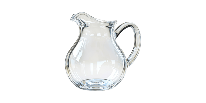 Elegant Clear Glass Pitcher With Handle. Perfect For Serving Beverages And Enhancing Table Aesthetics Isolated On Transparent Background png