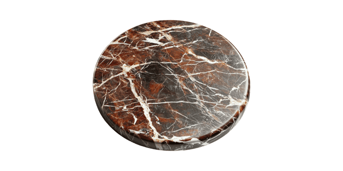 Round Marble Tabletop With Rich Veining Pattern. Elegant Surface For Interior Design And Decor Isolated On Transparent Background png