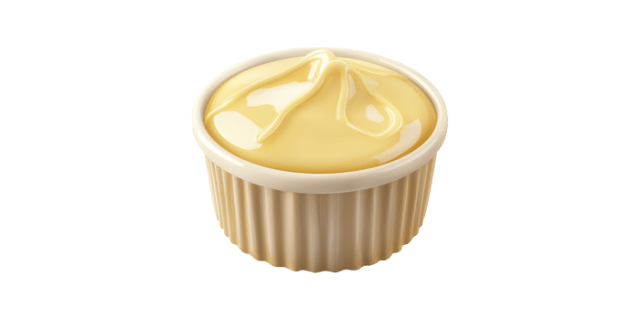 Creamy Custard In Ramekin Dish. Delicious Dessert Presentation Isolated On Transparent Background png