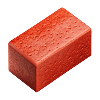 serene unforgettable Brick, reclay, rough texture, studio lighting, front view, detaileillustration, isolateon transparent background,high-resolution product photography png