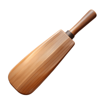 vibrant modern Wooden cricket bat, oilefinish, texturegrip, soft lighting, side view, studio photography, isolateon transparent background,high-resolution product photography 8K png